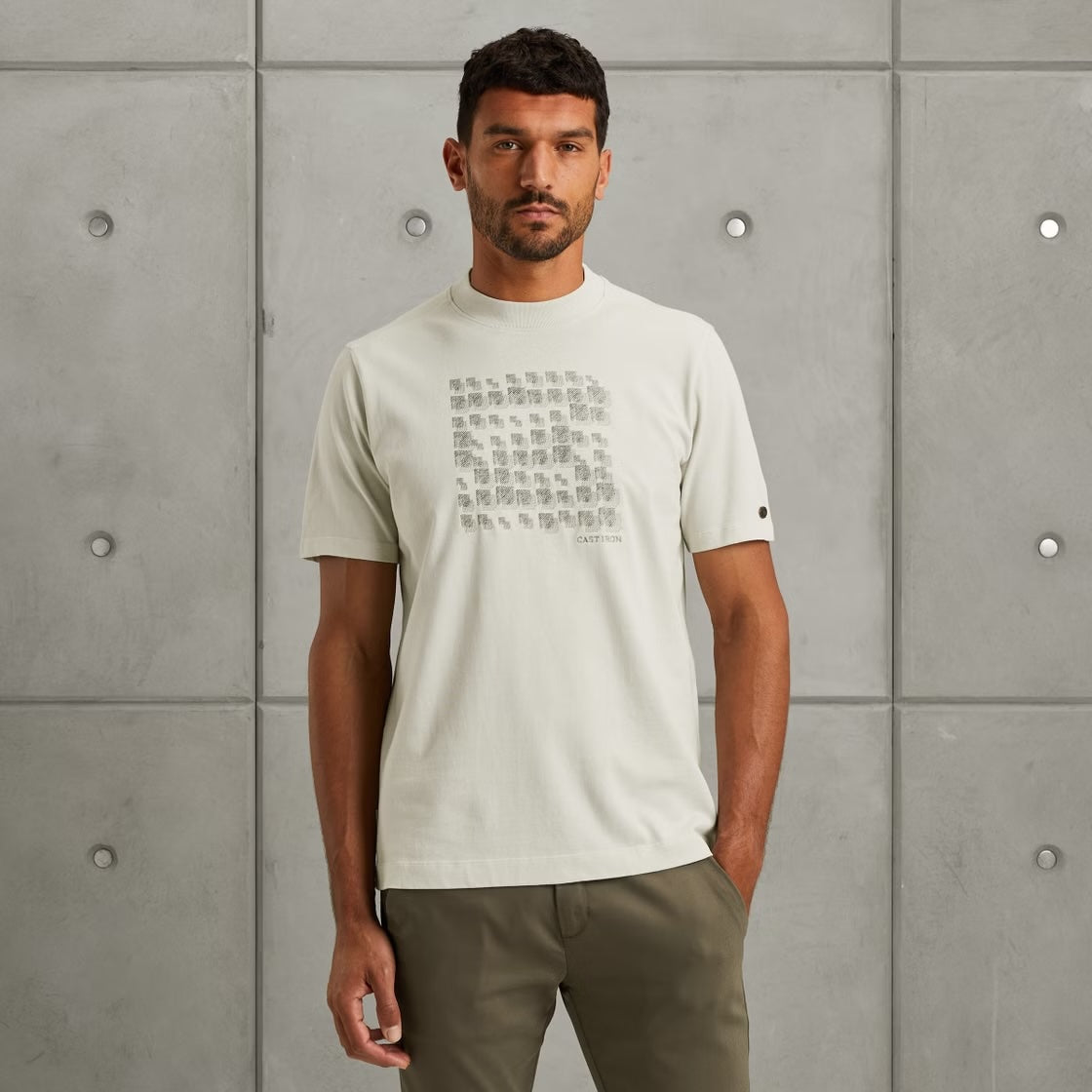 T-shirt met artwork - beige