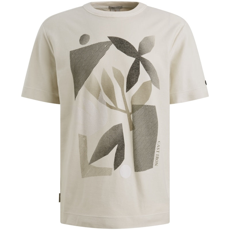 T-shirt met meerkleurig artwork - beige