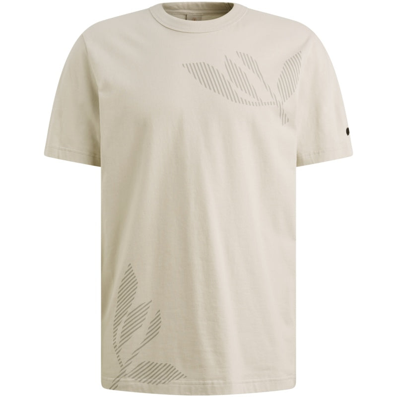 T-shirt met off-placed artwork - beige