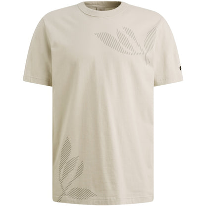 T-shirt met off-placed artwork - beige