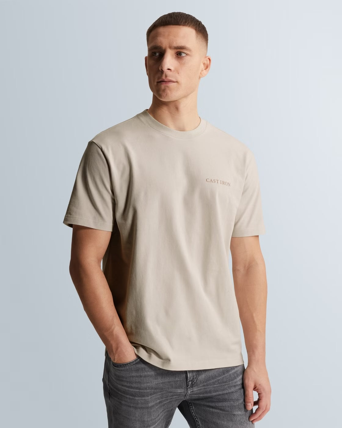 T-shirt jersey meerkleurig artwork - beige