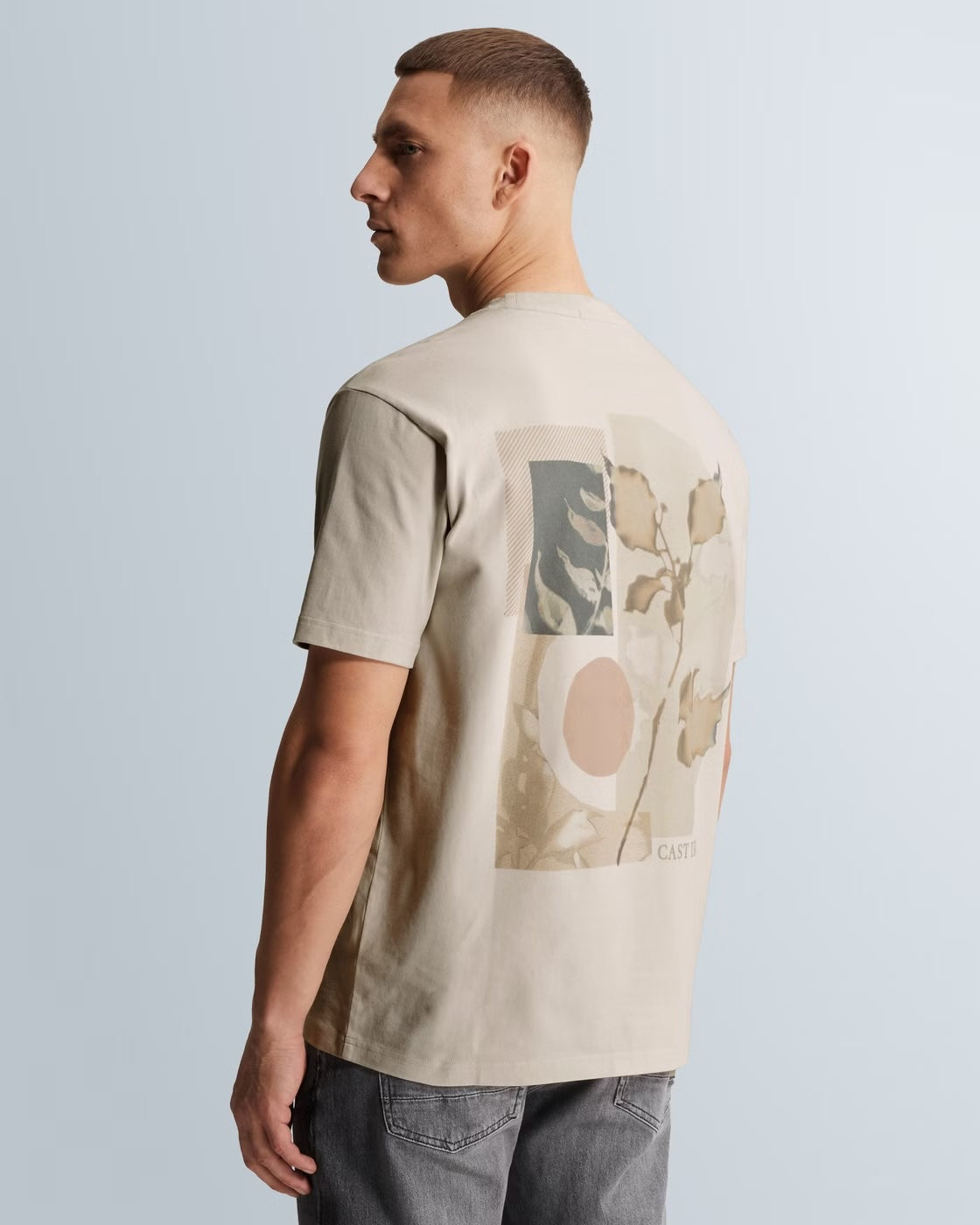 T-shirt jersey meerkleurig artwork - beige