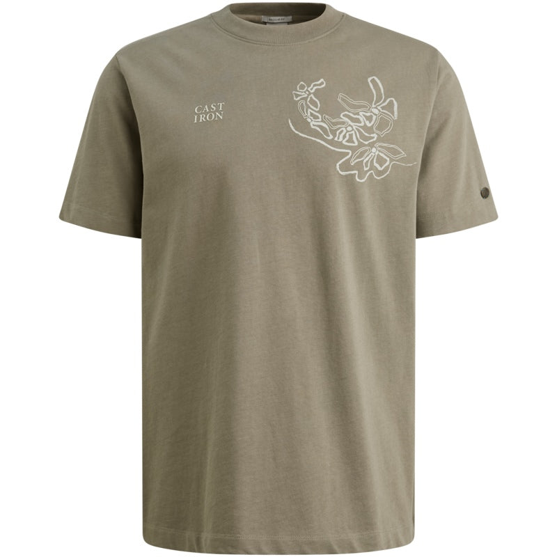 T-shirt van jersey met artwork - vetiver