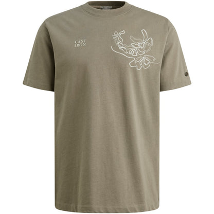 T-shirt van jersey met artwork - vetiver