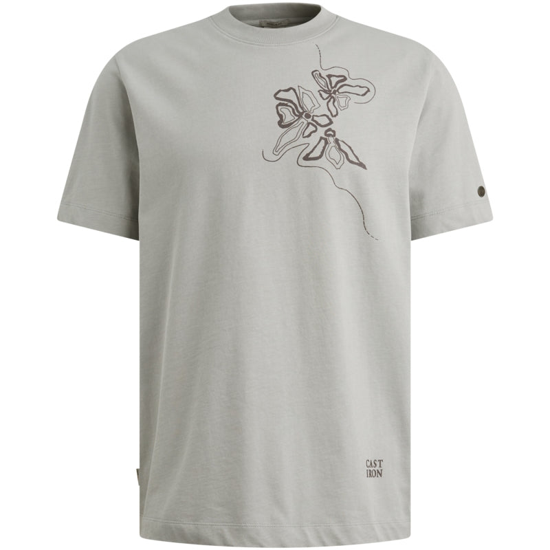 T-shirt van jersey met artwork - mirage grey