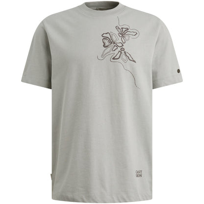 T-shirt van jersey met artwork - mirage grey