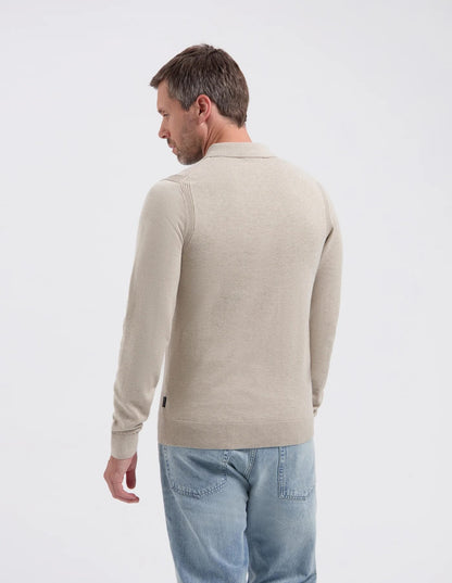Trui EDUARD polokraag met rits - beige