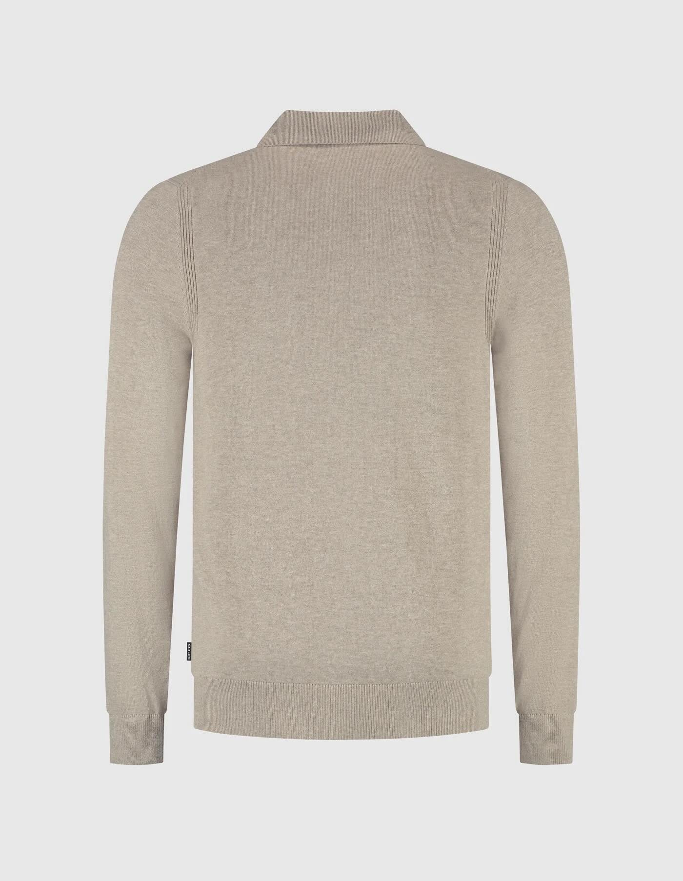 Trui EDUARD polokraag met rits - beige