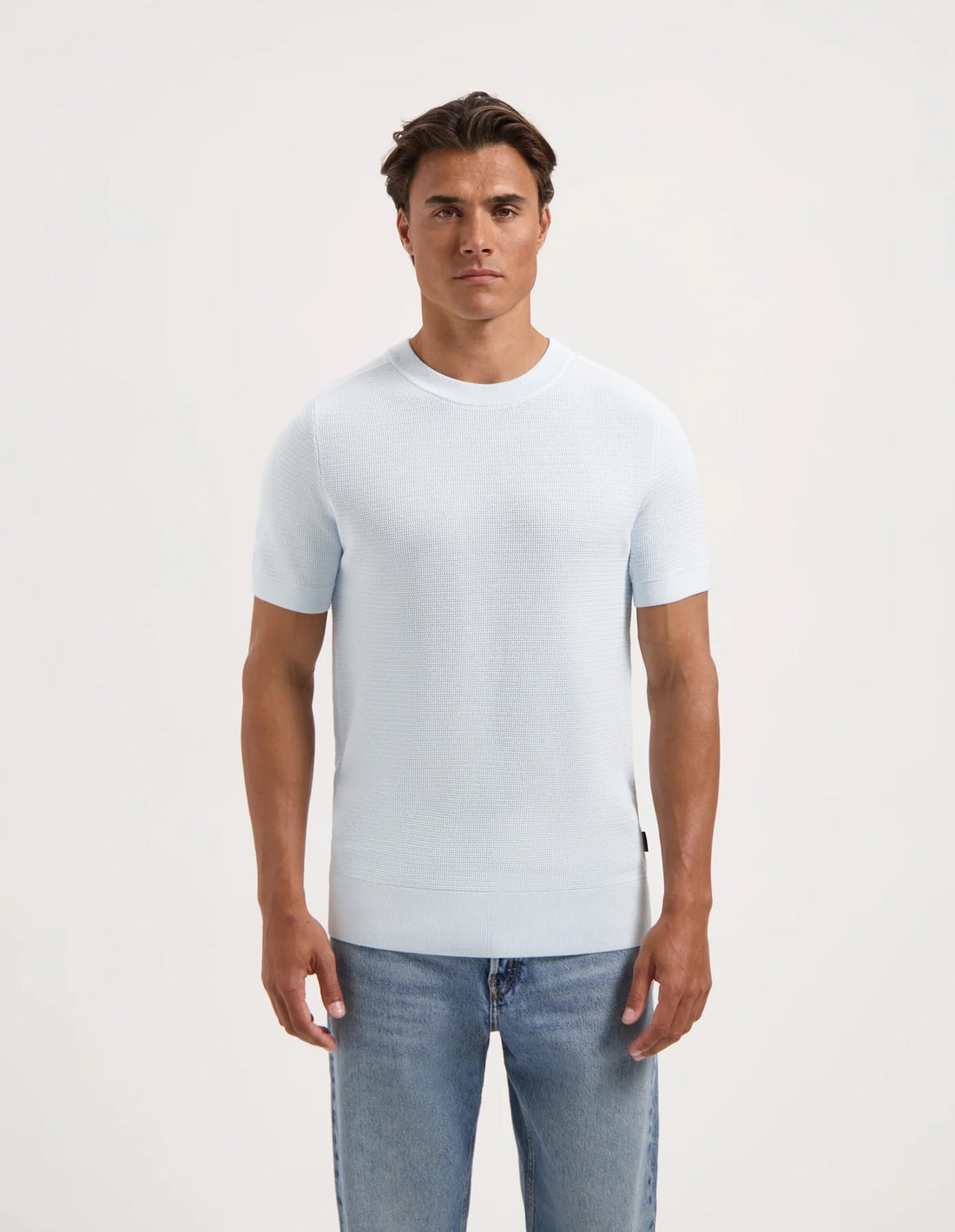 T-shirt HEIN-S korte mouw - mistyblue