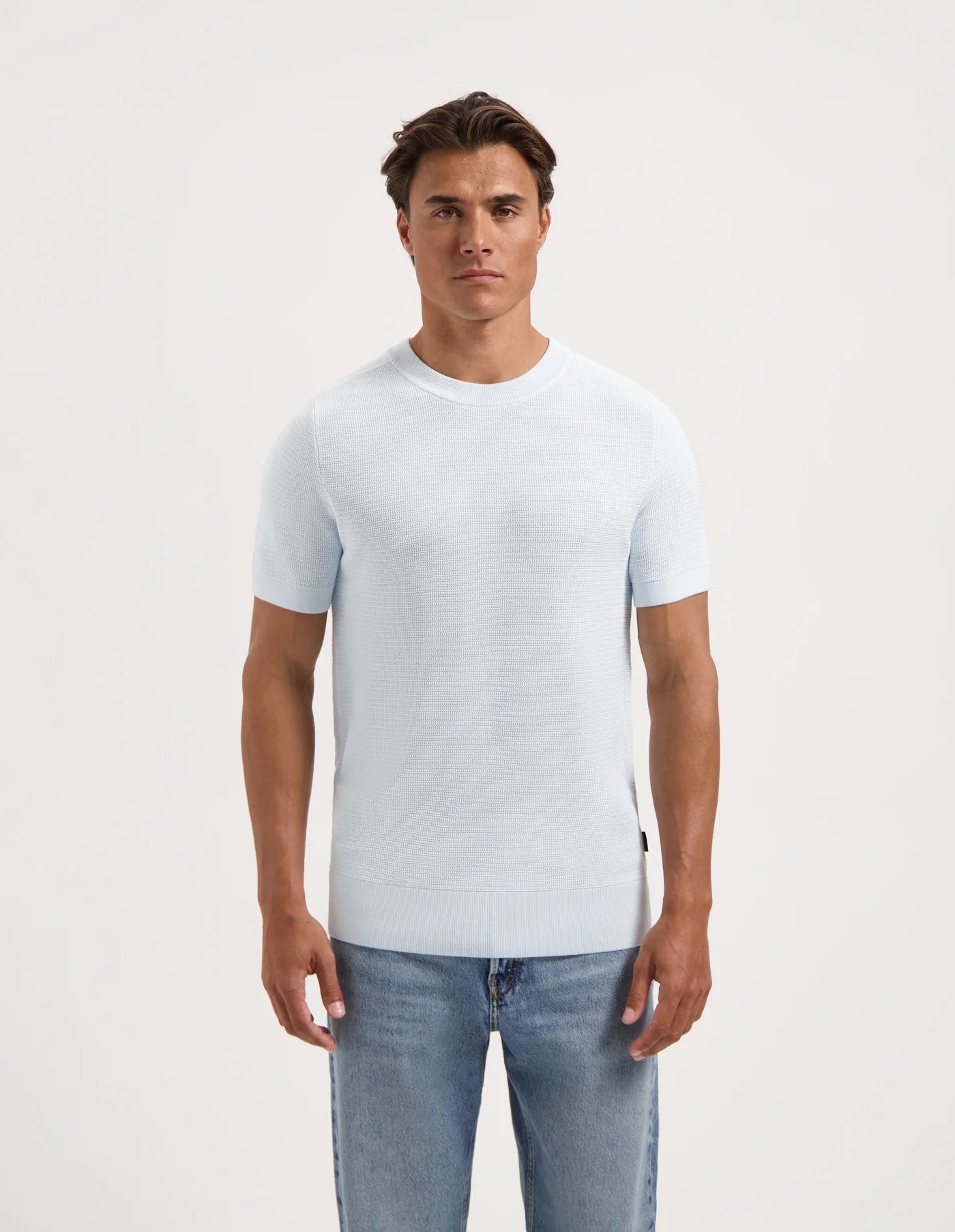 T-shirt HEIN-S korte mouw - mistyblue