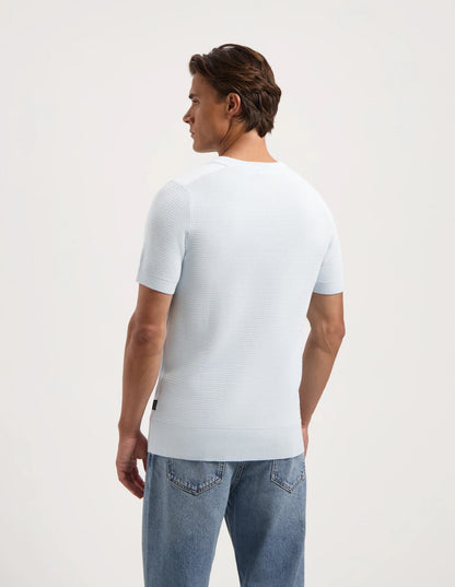 T-shirt HEIN-S korte mouw - mistyblue