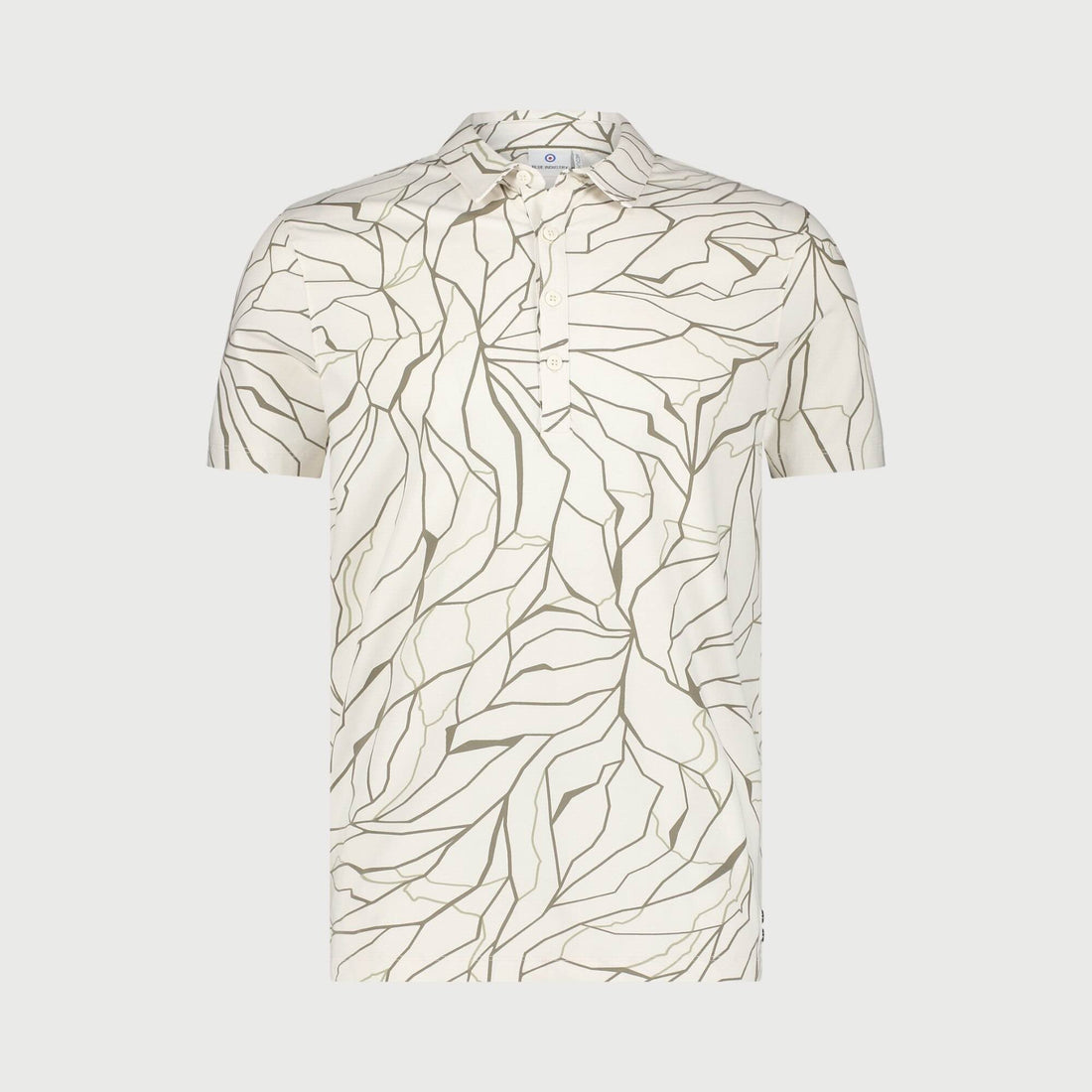 Polo grafisch design - off white / groen
