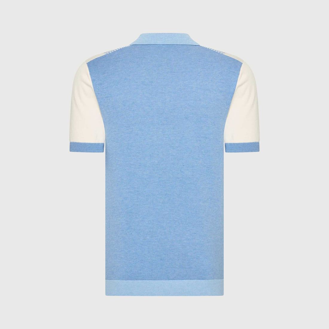 Polo knitted met quarter zip - blauw