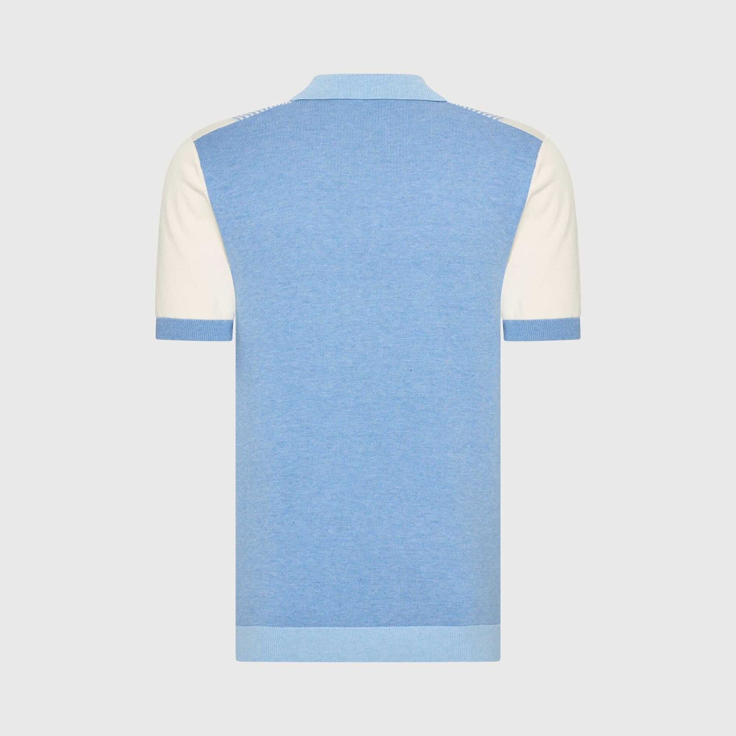Polo knitted met quarter zip - blauw