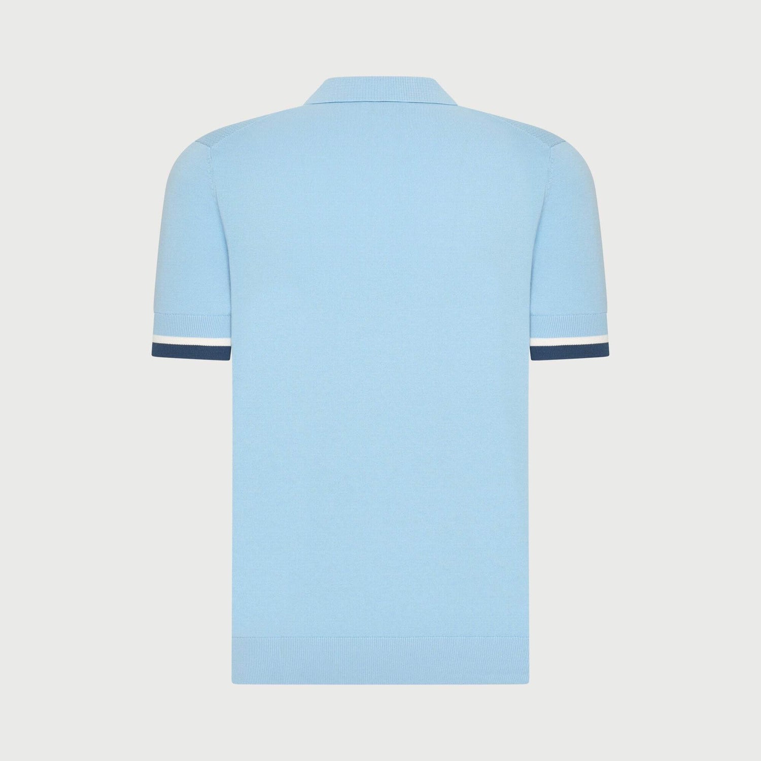 Polo knitted met rits - blauw
