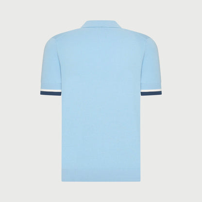Polo knitted met rits - blauw