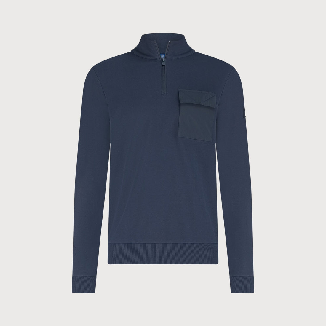 Trui sweat met rits - navy