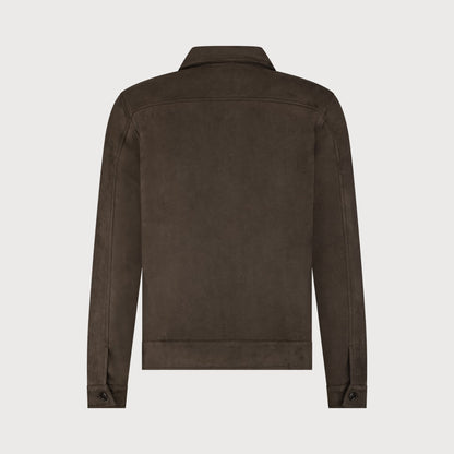 Overshirt suédelook - bruin