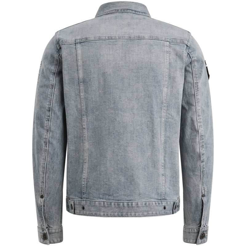 Jack denim met badges - blauw