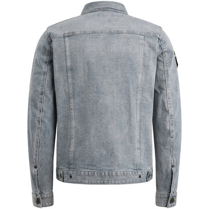 Jack denim met badges - blauw