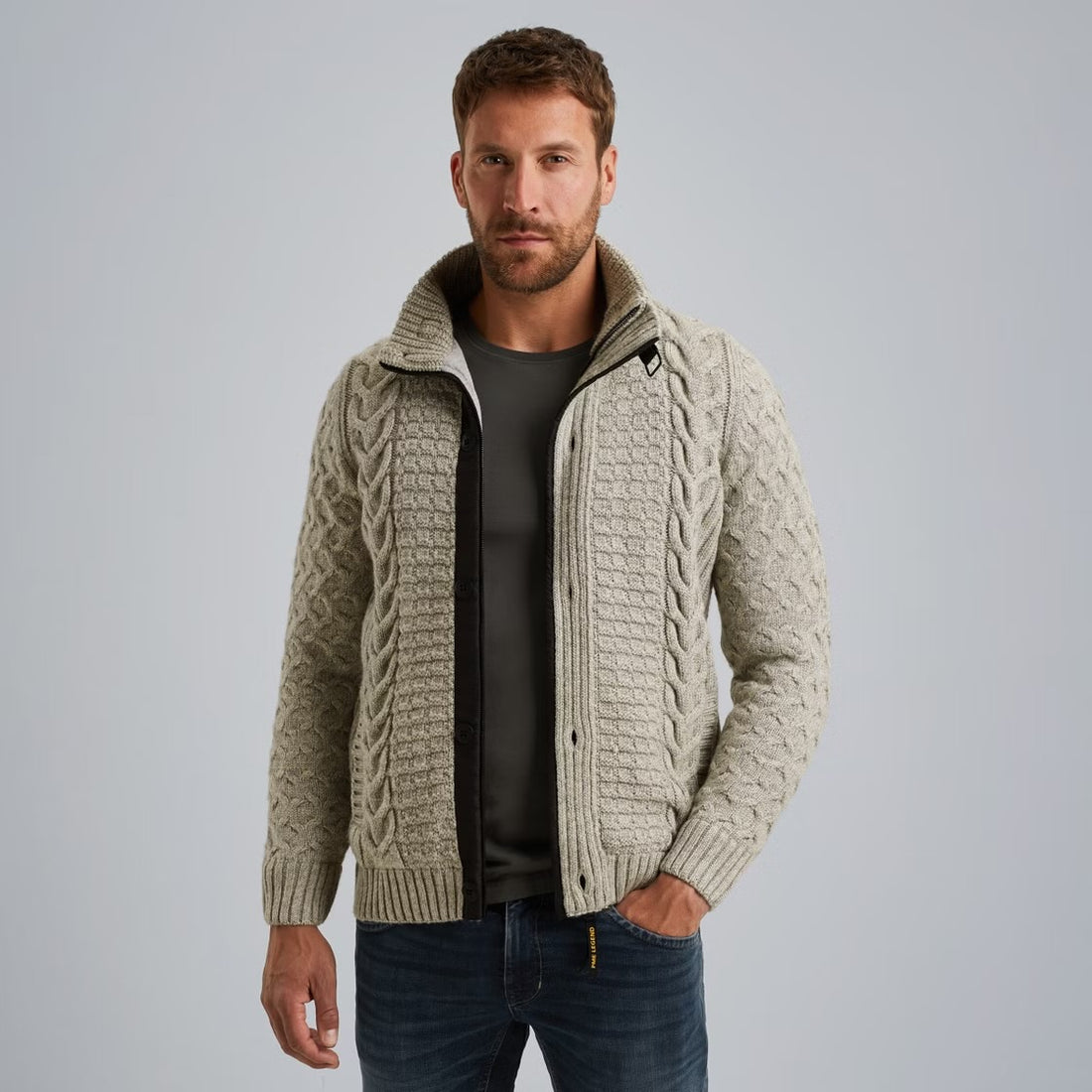 Vest kabelpatroon - beige