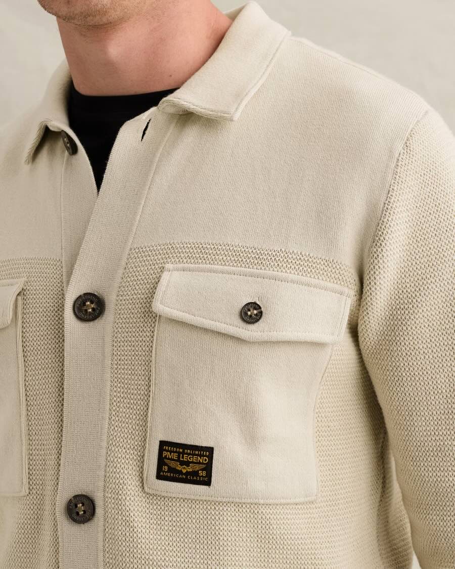 Vest met knoopsluiting - bone white