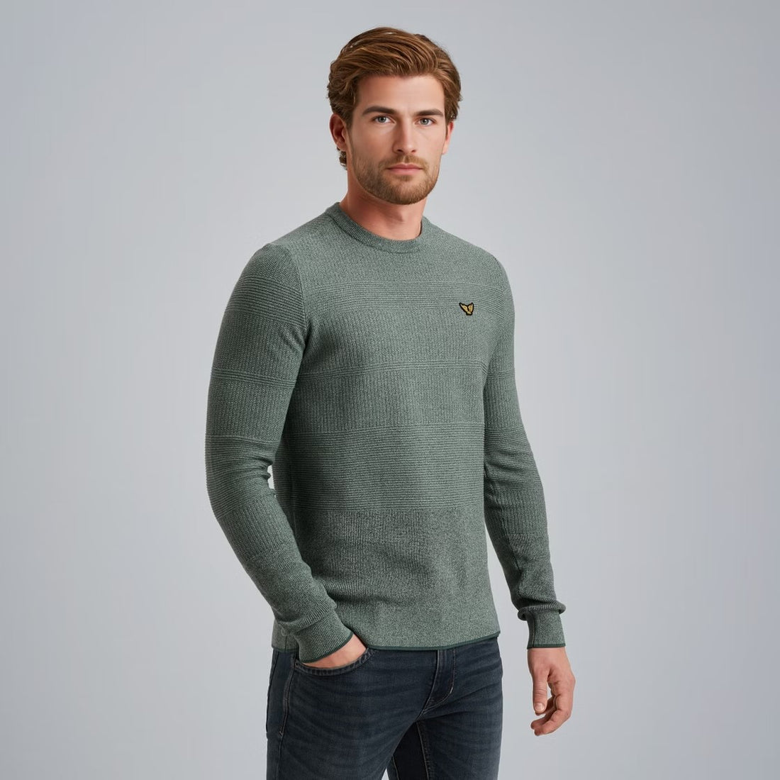 Trui met streeppatroon - blauw/groen