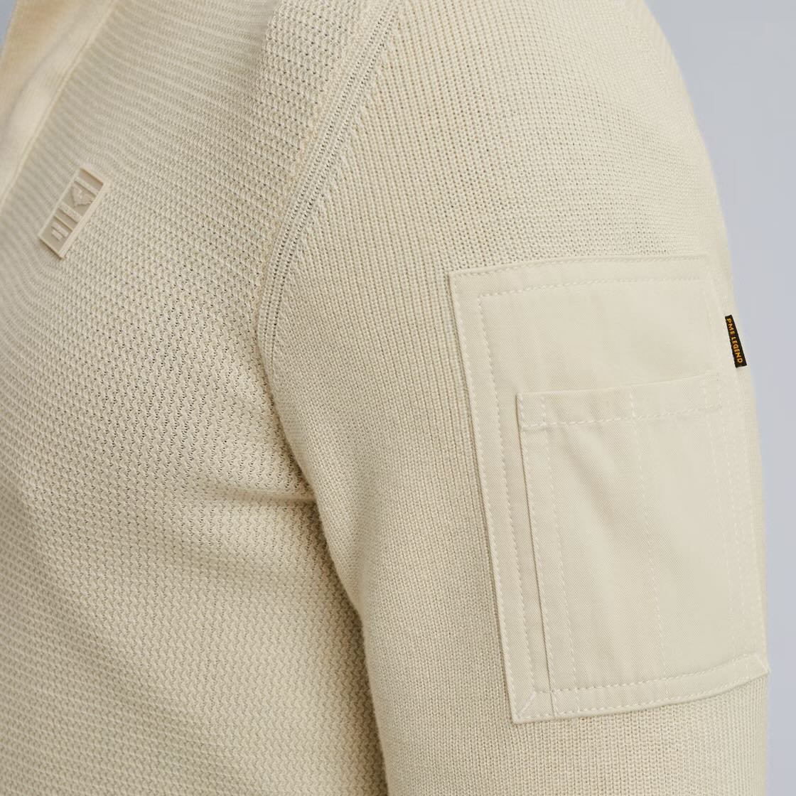 Trui met halve rits - beige
