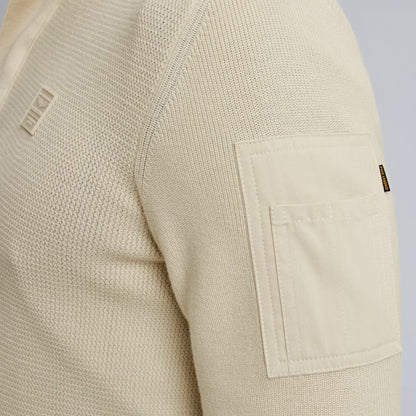Trui met halve rits - beige