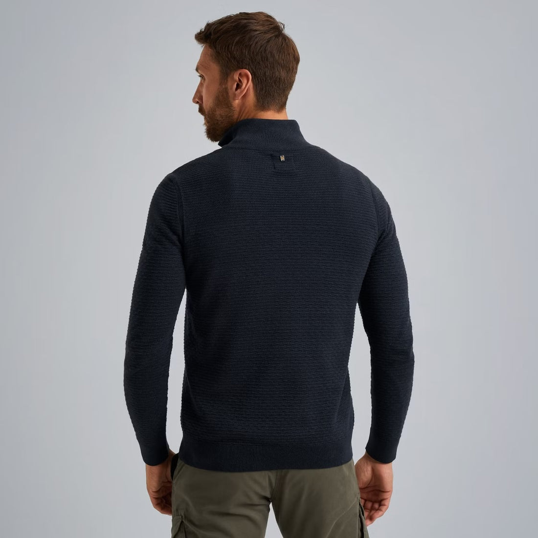 Trui met halve rits - blauw