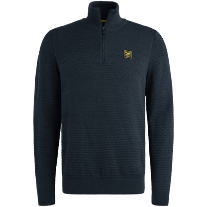 Trui met halve rits - blauw