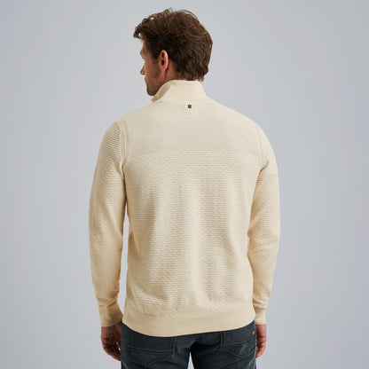 Trui met halve rits - beige