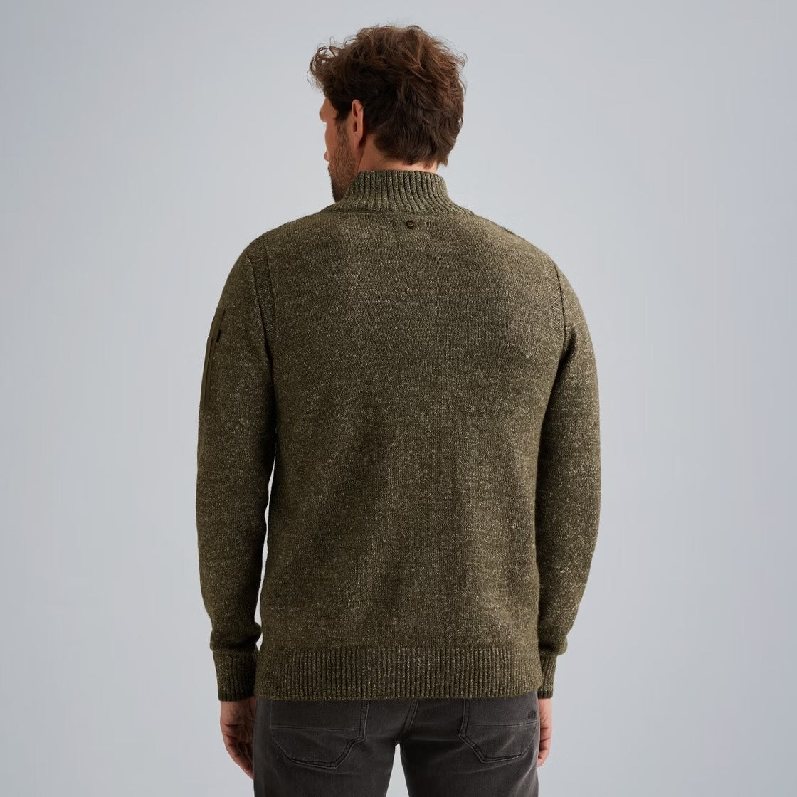 Trui met halve rits - groen