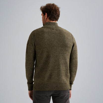 Trui met halve rits - groen