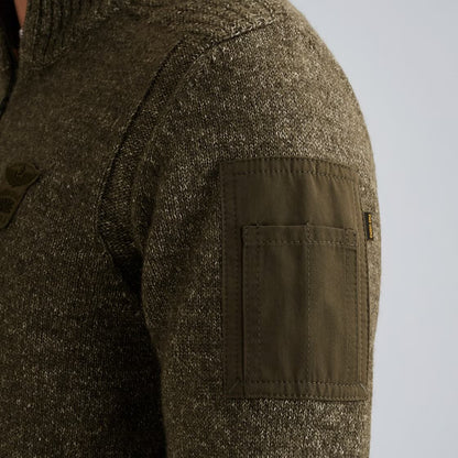 Trui met halve rits - groen