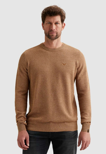 Trui met ronde hals - roestbruin