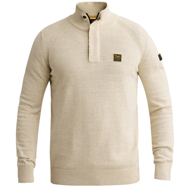 Trui met halve rits - beige