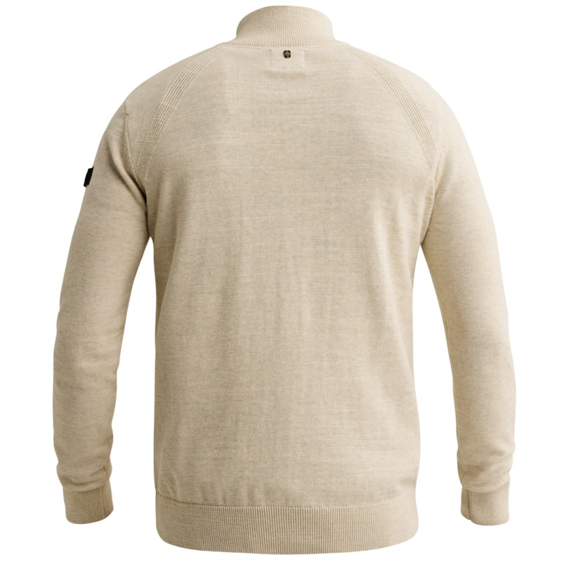 Trui met halve rits - beige