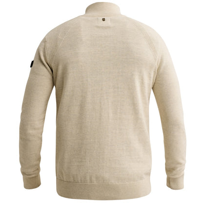 Trui met halve rits - beige
