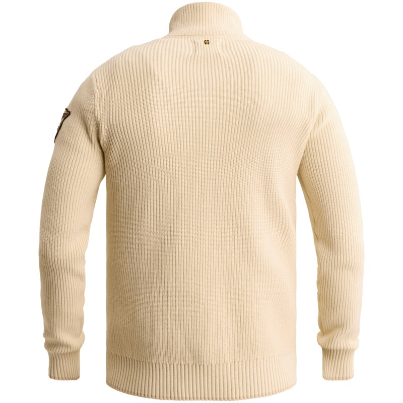 Trui met halve rits - beige