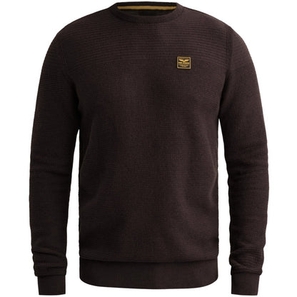 Trui ronde hals mouliné - aubergine