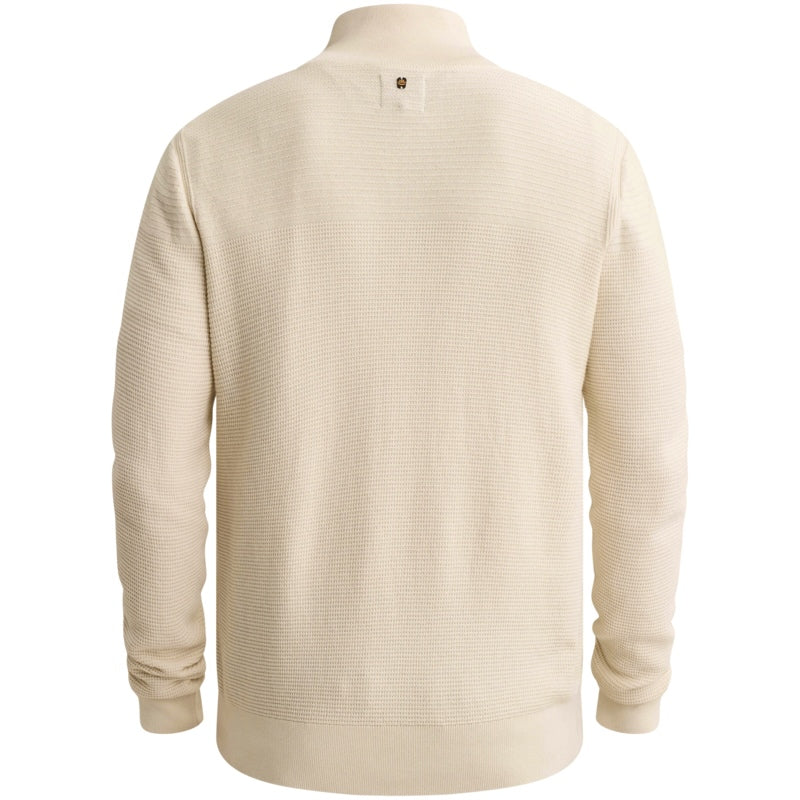 Trui mouliné met halve rits - bone white