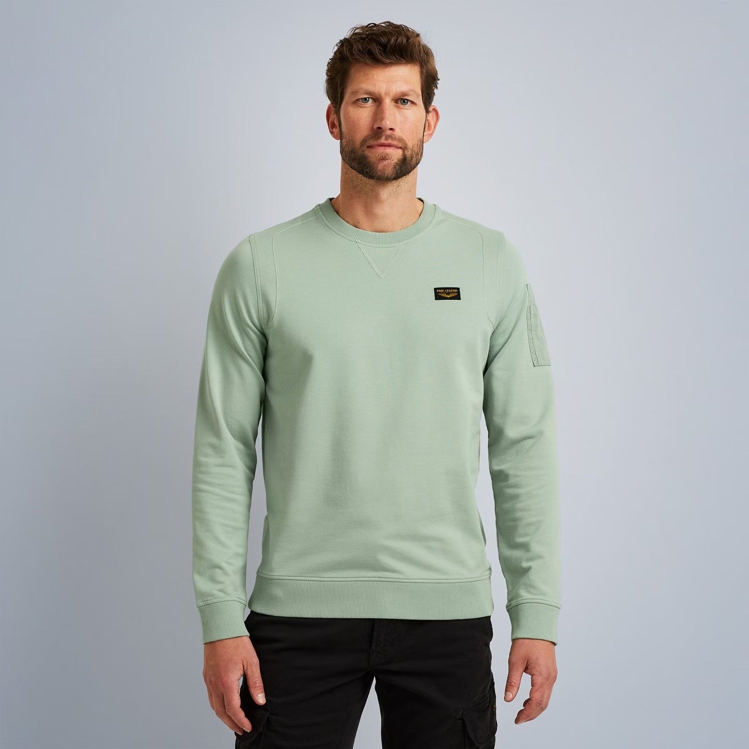 Sweater met cargo pocket - groen