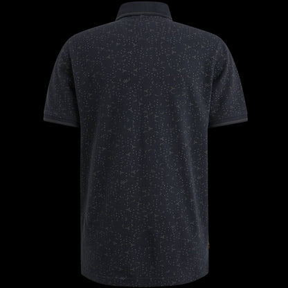 Polo allover print- donkerblauw