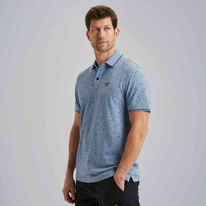Polo allover print- lichtblauw