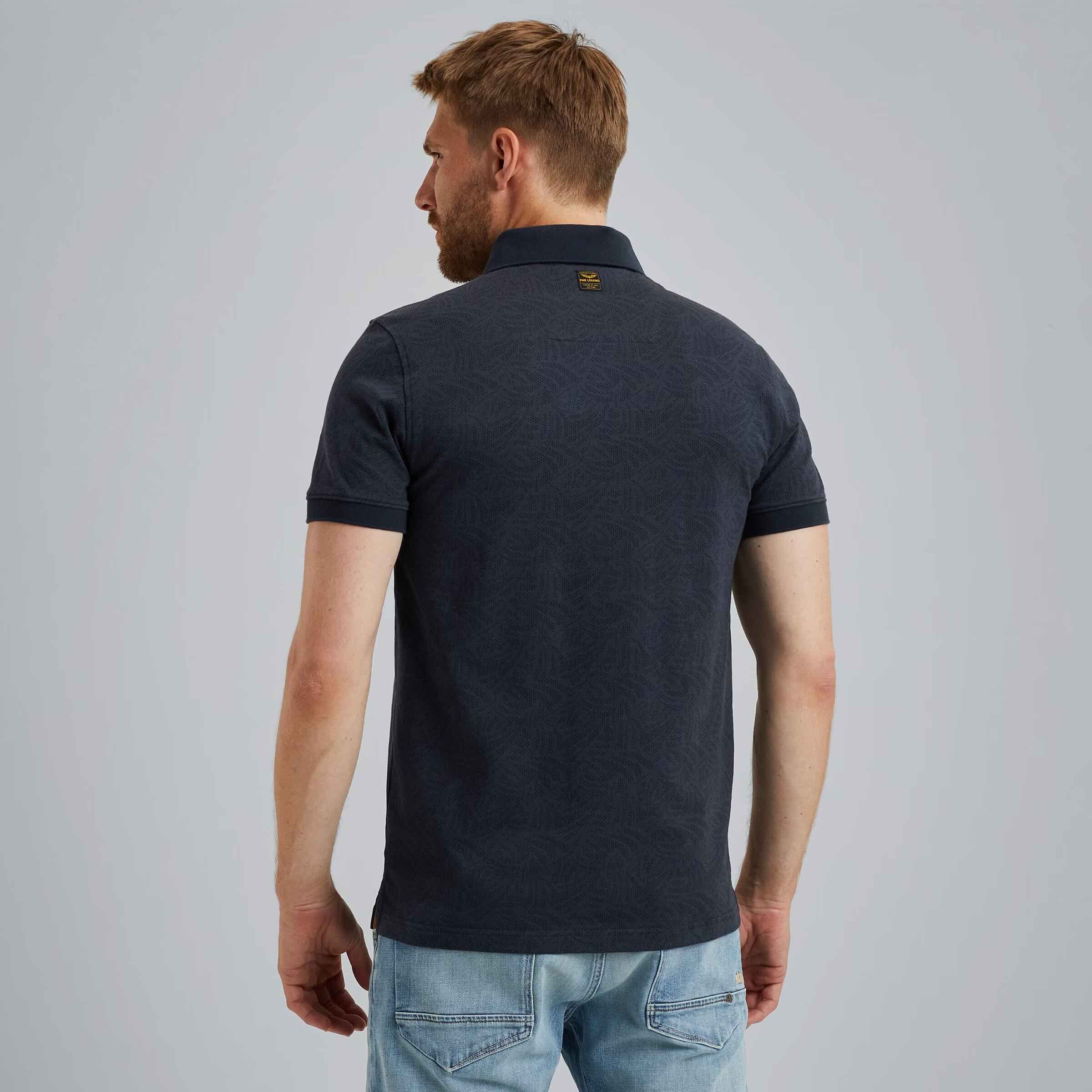 Polo jacquardpatroon - blauw