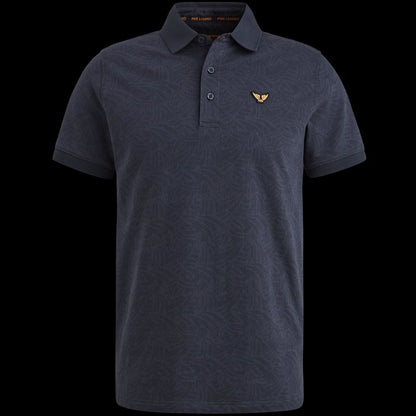 Polo jacquardpatroon - blauw