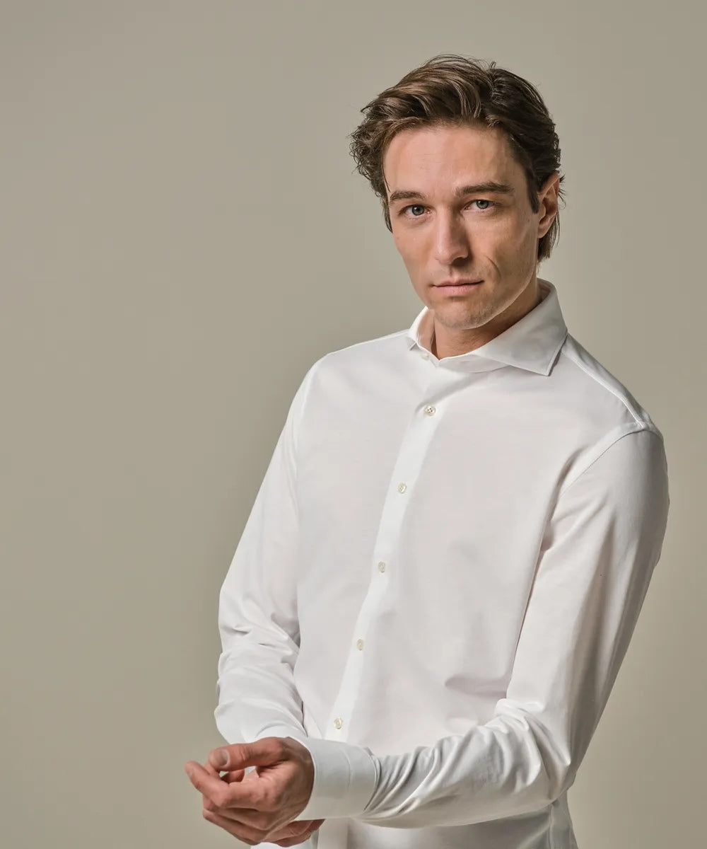 Overhemd Japanese Knitted - wit