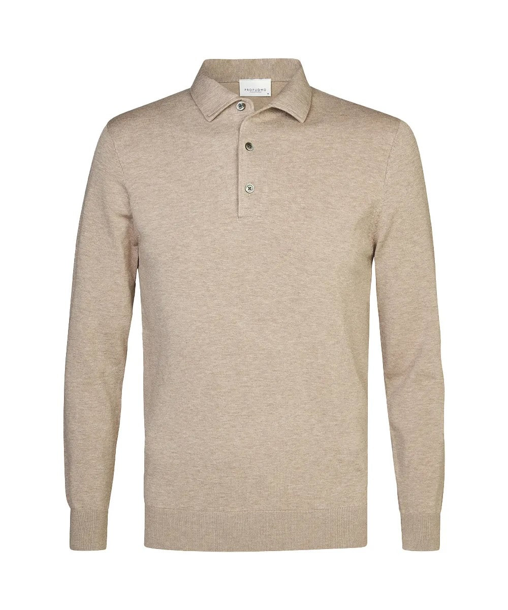 Trui luxury basic polokraag - beige