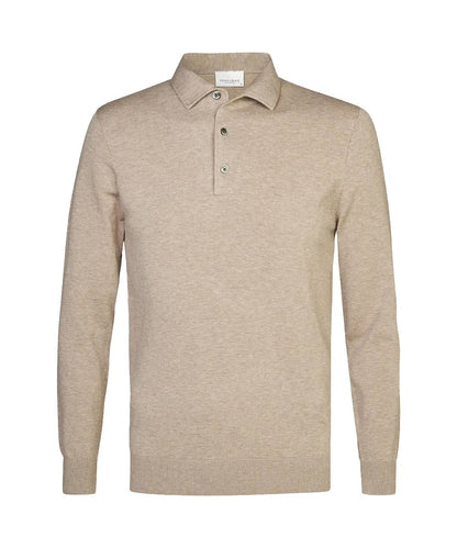 Trui luxury basic polokraag - beige